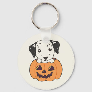 Chaveiro Dalmaciano Em Pumpkin Cães Doce Feliz Halloween Ke