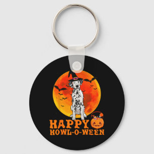 Chaveiro Dálmata engraçado Dia das Bruxas Feliz Howl-O-Ween