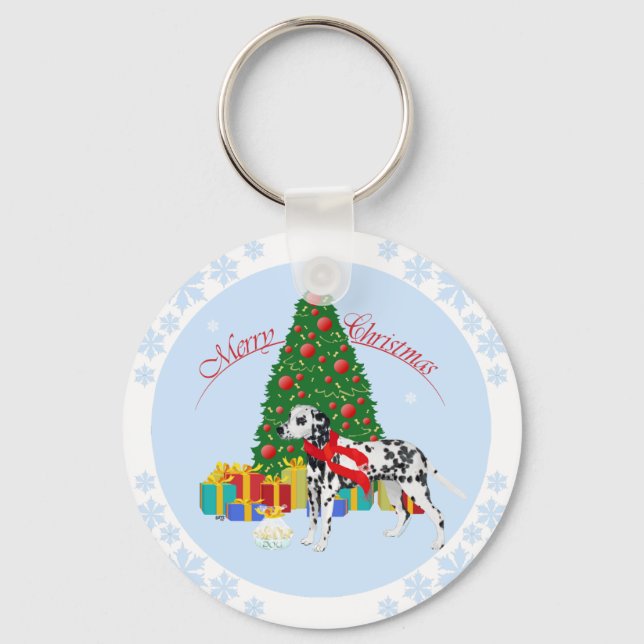 Chaveiro Dálmata Feliz Natal (Frente)
