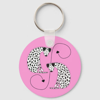 Chaveiro Dalmatian dogs  Metal Circle Keychain