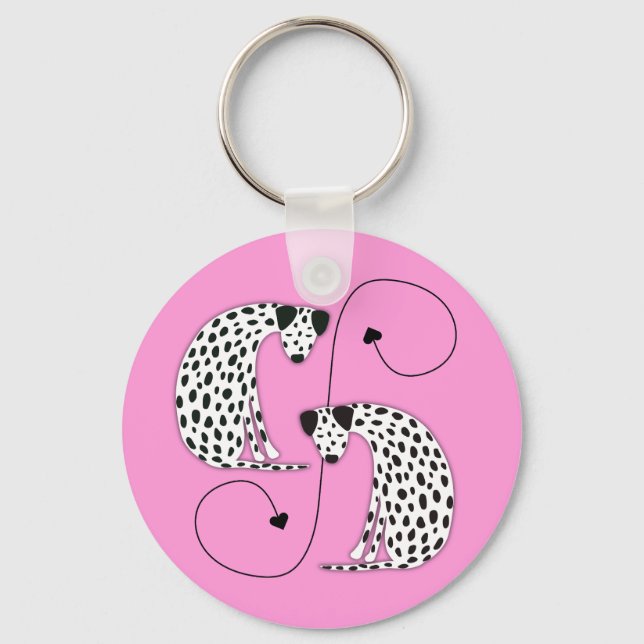 Chaveiro Dalmatian dogs  Metal Circle Keychain (Frente)