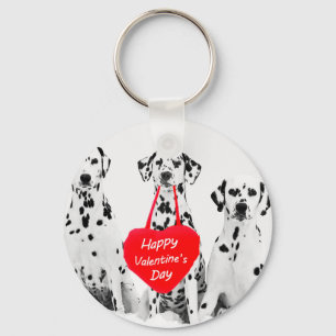 Chaveiro Dalmatianos Dog Heart Feliz dia de os namorados