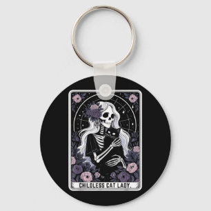 Chaveiro Dama de Gato sem Filhos Carta de Tarot Esqueleto G