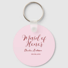 Chaveiro Dama de honra roxo nome data rosa pastel noivas