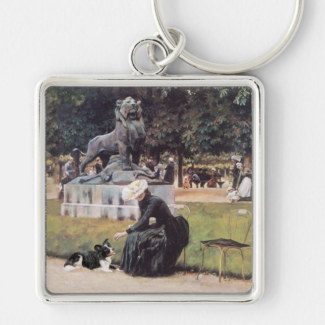 Chaveiro Dama e Border Collie no Parque (Frente)