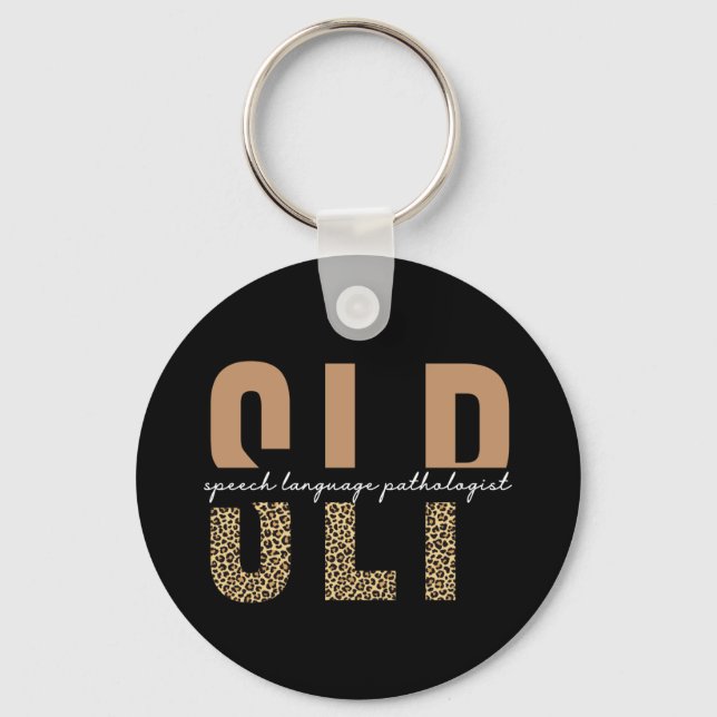 Chaveiro Dama patologista de língua impressão do SLP (Frente)