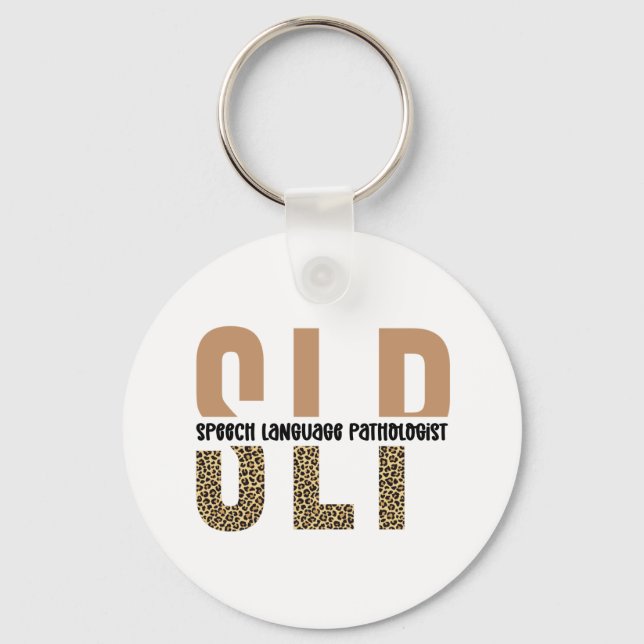 Chaveiro Dama patologista de língua impressão do SLP (Frente)