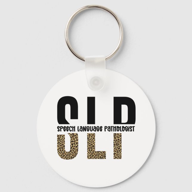 Chaveiro Dama patologista de língua impressão do SLP (Frente)