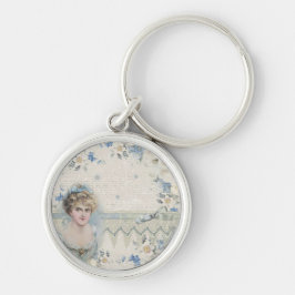 Chaveiro Dama Vitoriana Vintage Shabby Chic com Flores