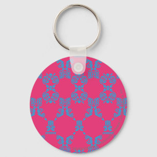 Chaveiro Damasco Aqua-Magenta