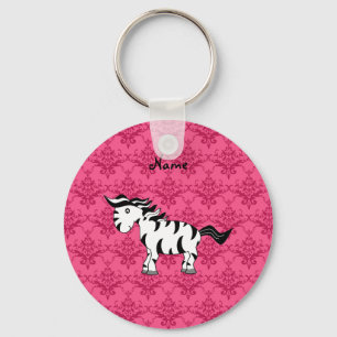 Chaveiro Damasco conhecido personalizado do rosa da zebra