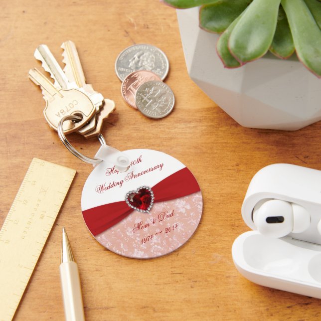 Chaveiro Damask 40ª Design de Aniversário de Casamento (Mesa)