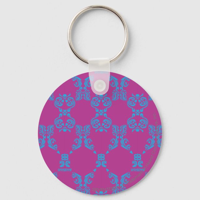 Chaveiro Damask Aqua-Purple (Frente)