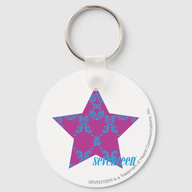 Chaveiro Damask Aqua-Purple 3 (Frente)