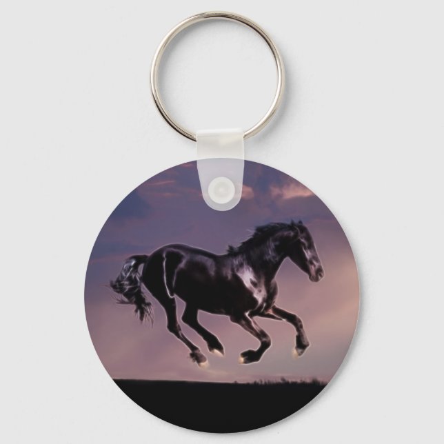 Chaveiro Dança de cavalos no pôr do sol (Frente)
