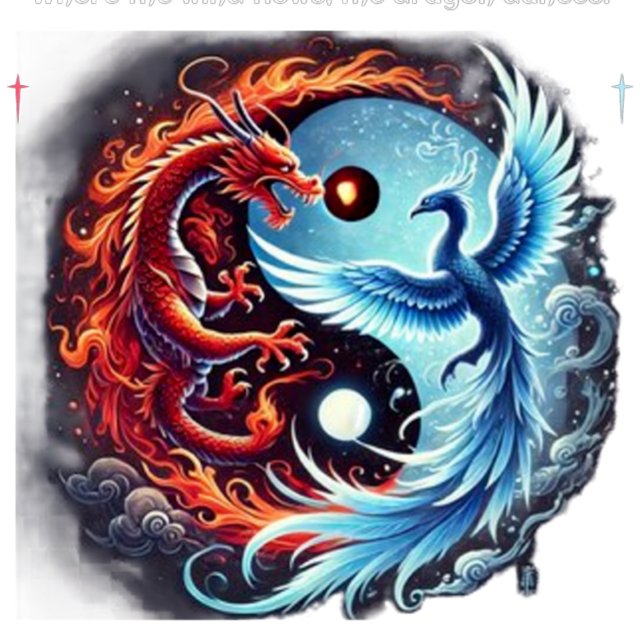 Chaveiro - Dança do Dragão e Phoenix (Keychain -  Dragon and Phoenix)