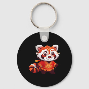 Chaveiro Dança engraçada de panda vermelho e leão de crianç