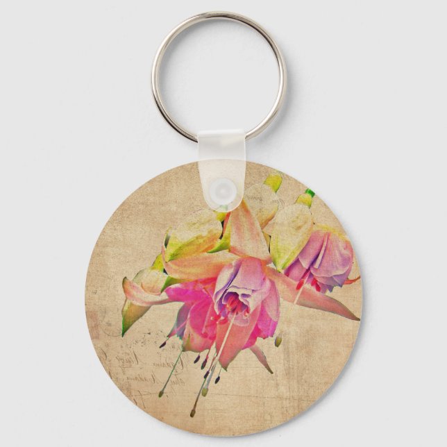 Chaveiro Dança No Vento - Flores De Fuchsia (Frente)