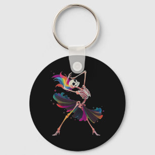 Chaveiro Dançando esqueleto Rainbow Llerina Halloween