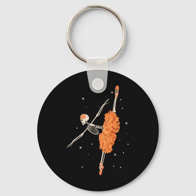 Chaveiro Dançando Skeleton Ballerina Balé Dance Halloween (Frente)