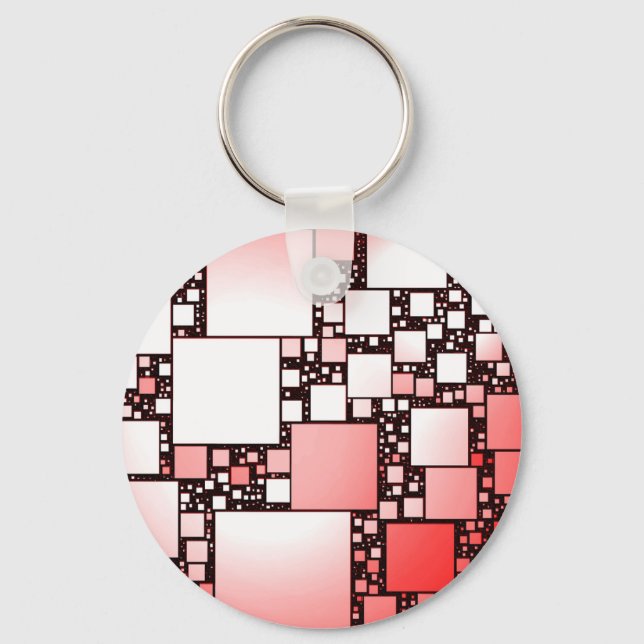 Chaveiro Dançar ao quadrado vermelho e branco (Frente)