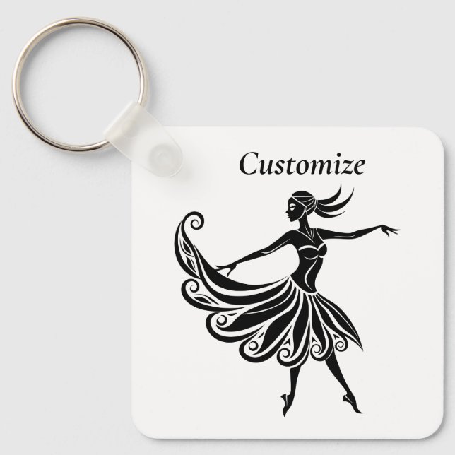 Chaveiro Dançarino Africano Silhouette Art Thunder_Thunder_ (Frente)