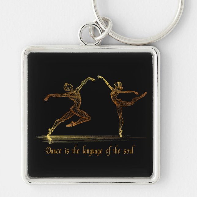 Chaveiro Dançarinos Balés graciosos na elegante Arte da Lin (Frente)