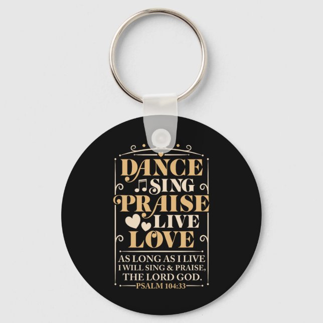 Chaveiro Dance Sing Elogia Amor Vivo Dançando Cristãos (Frente)