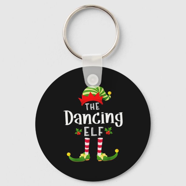 Chaveiro Dancing Christmas Elf Matching Pajama X-mas Party  (Frente)
