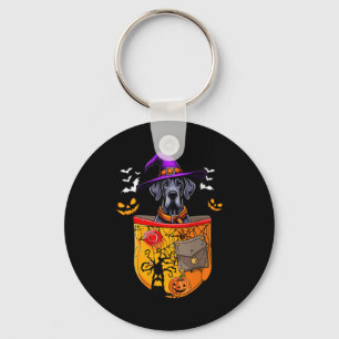 Chaveiro Dane Fêmea Como Bruxa No Halloween Poc Cachorro