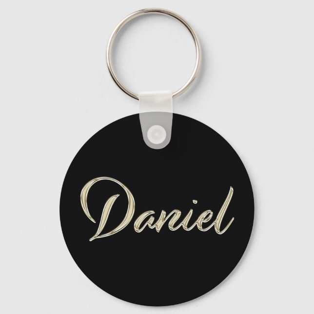 Chaveiro Daniel Name whitegold Button Schlüsselanhänger (Frente)