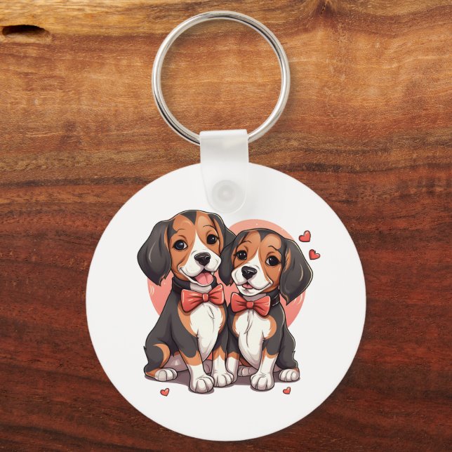 Chaveiro Dapper Beagle Dogs Art (Verso)