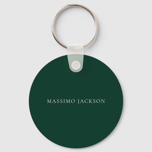 Chaveiro Dark Green Minimalist Plain Modern Aesthetic Look (Frente)