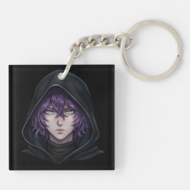 Chaveiro Dark Hoodie Anime Boy with Purple Hair