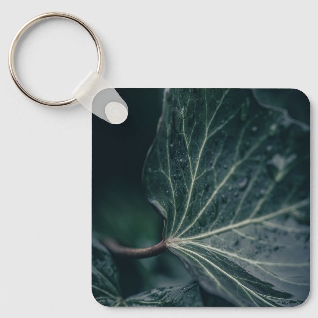 Chaveiro Dark Ivy Leaf Nature Foto (Frente)