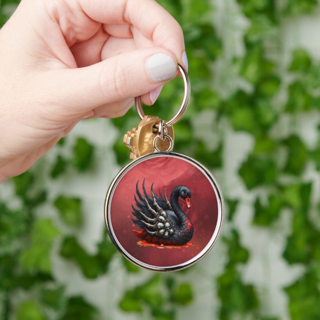 Chaveiro Dark Swan of Bones – Gothic Elegance  (Mão)