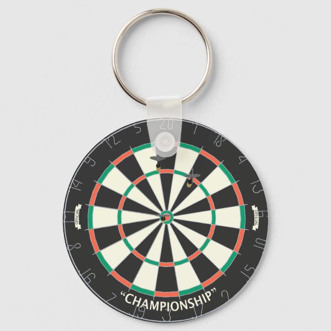 Chaveiro Dartboard & Darts: Modelo 3D: (Frente)