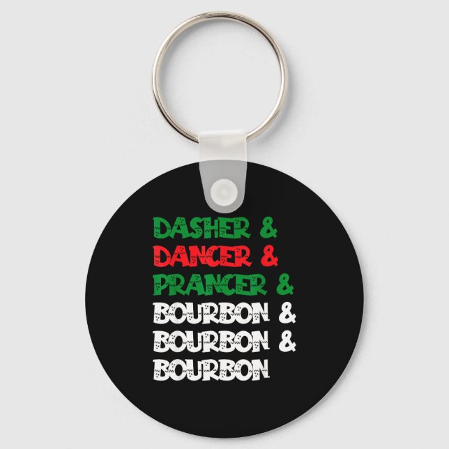 Chaveiro Dasher Dancer Prancer &amp; Bourbon Christmas Funn (Frente)