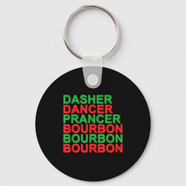 Chaveiro Dasher Dancer Prancer &amp; Bourbon Christmas Holi (Frente)