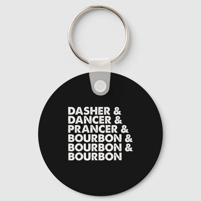 Chaveiro Dasher Dancer Prancer &amp; Bourbon Christmas Holi (Frente)