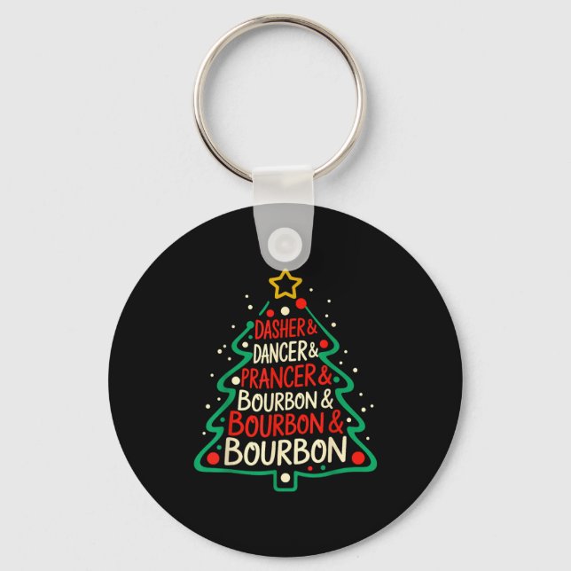 Chaveiro Dasher Dancer Prancer &amp; Bourbon Funny Christma (Frente)