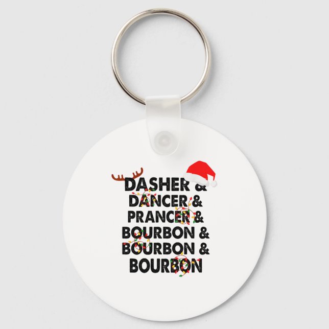 Chaveiro Dasher Dancer Prancer &amp; Bourbon Natal Holi (Frente)
