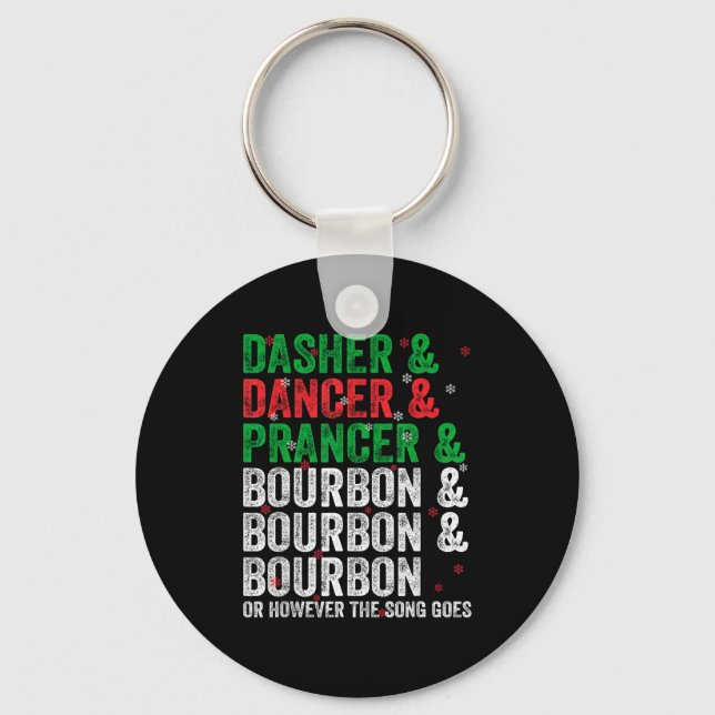 Chaveiro Dasher Dancer Prancer And Bourbon Christmas Xmas H (Frente)