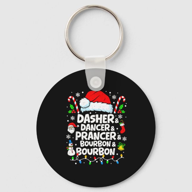 Chaveiro Dasher Dancer Prancer Bourbon Funny Christmas Sant (Frente)