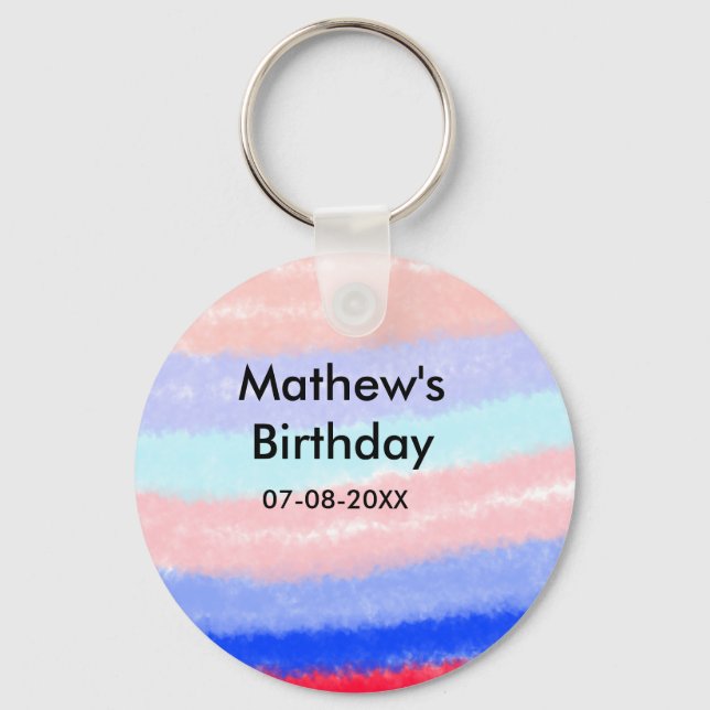 Chaveiro Data de adição de nome de aniversário de garoto am (Frente)