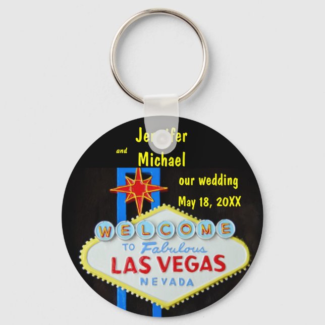 Chaveiro Data de Casamento de Las Vegas (Frente)