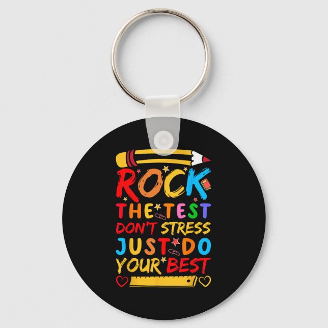 Chaveiro Day Rock The Test Engraçado Professora Teste Estud (Frente)
