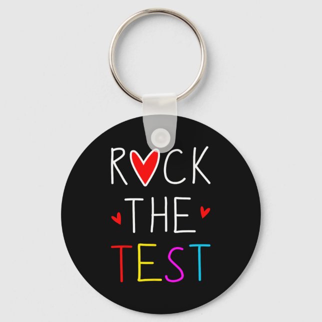 Chaveiro Day Rock The Test Teacher Testing Day Engraçado Pr (Frente)