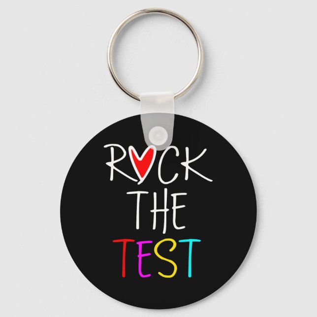 Chaveiro Day Rock The Test Teacher Testing Day Engraçado Pr (Frente)