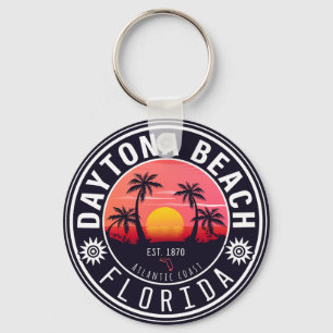 Chaveiro Daytona Beach Florida Retro Sunset Souvenirs 80s